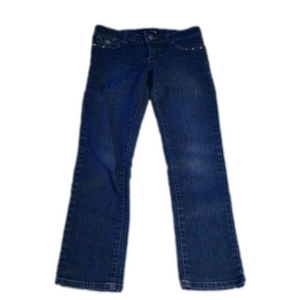 Star Ride Girls Dark Wash Denim Straight w Flap Back Pockets Stud Detail Size 10